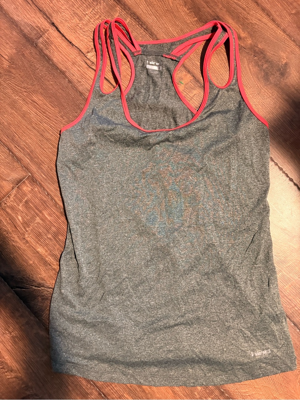 Hind Grey Tank Top with Pink Trim